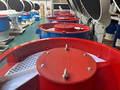 Extensive Inventory view of the subcontract department with all the machines lined up