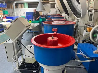 The Monday Morning & Friday Afternoon Issue a row of vibratory finishing machines